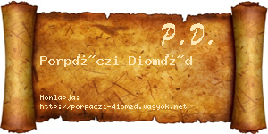 Porpáczi Dioméd névjegykártya